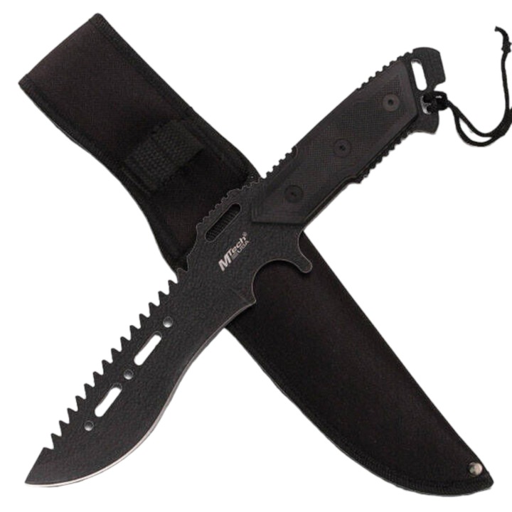 Cutit Tactic, cu Teaca, Profesional, Lama Fixa, Otel Inoxidabil, MTech USA, MT-621BK