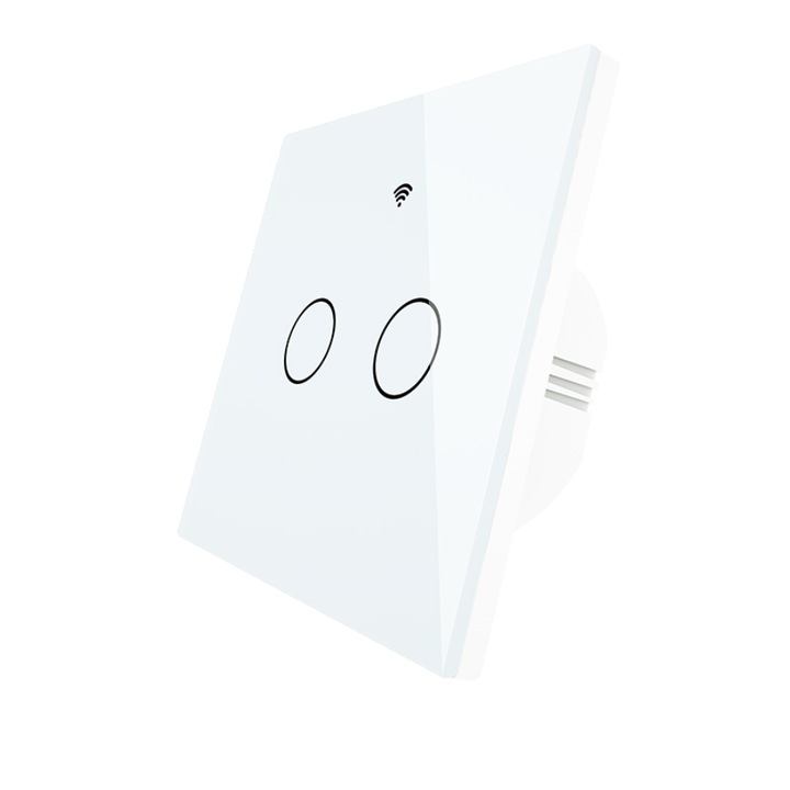 Comutator Zigbee Smart Light Touch 2 Way MULTI - control conectare nul optionala, fara condensator- versiune UE - Alb