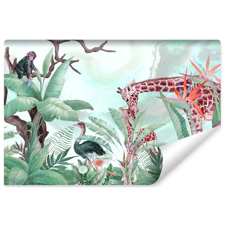 Fototapet Muralo Draguta, salbatica, animale 180 cm x 120 cm girafa pentru camera copiilor