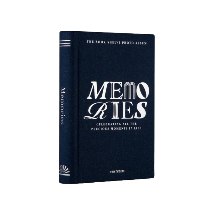 Album foto Printworks, Memories, 20.5 x 14.3 cm, coperta eleganta tip carte, 80 poze 11 x 15 cm, 40 pagini, bleumarin