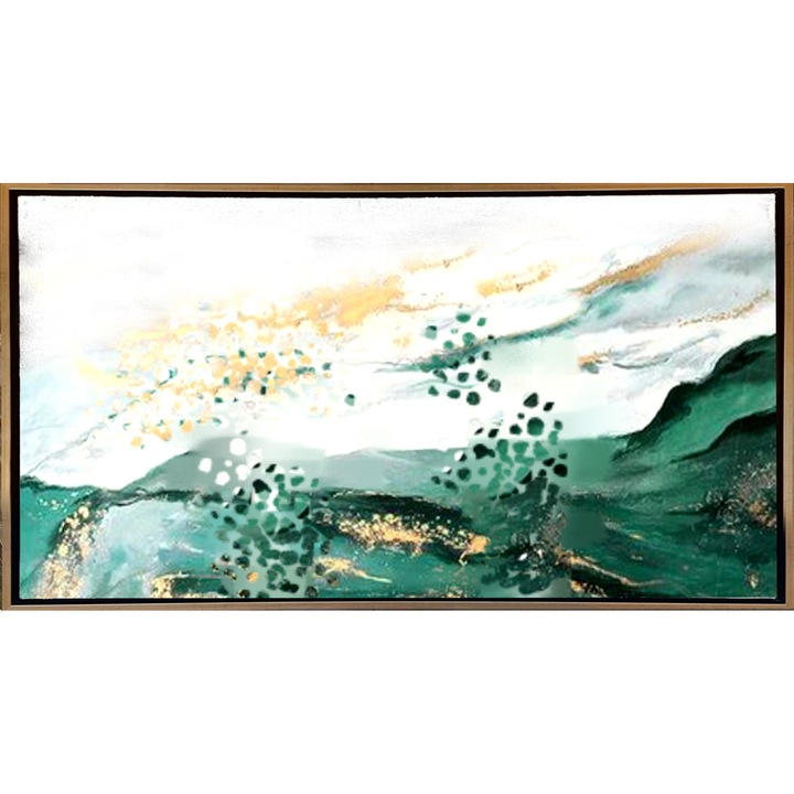 Tablou abstract modern pictat manual, Pictura in cutit ulei pe panza ...