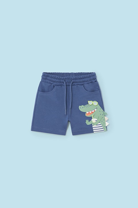 Mayoral, Pantaloni scurti cu aplicatie crocodil, Verde/Albastru