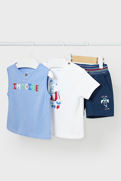 Mayoral, Set de imbracaminte - 3 piese, Alb/Albastru