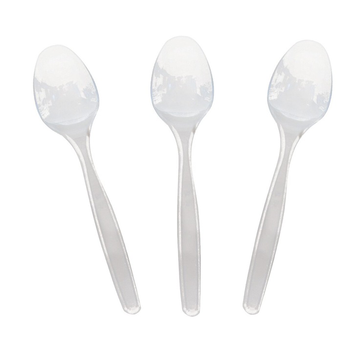Lingurita reutilizabila transparenta, 50buc, set