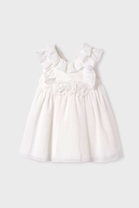 Abel & Lula, Rochie evazata cu volane, Alb