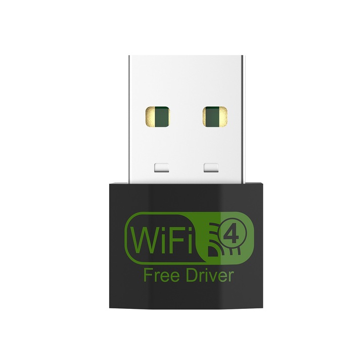 WiFi адаптер, не е необходим CD, 802.11n, 150 Mbps, USB 2.0, черен
