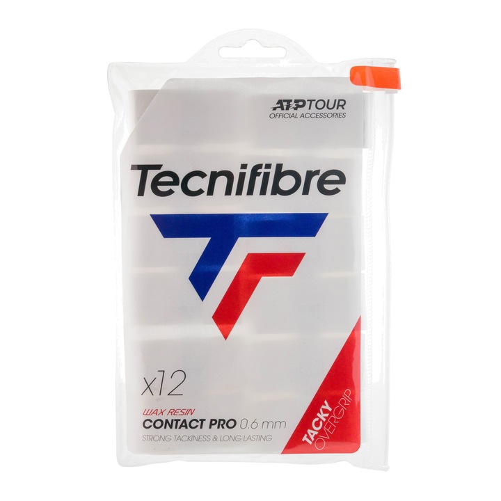 Комплект от 12 корда за тенис ракета, Tecnifibre, синтетичен, бял