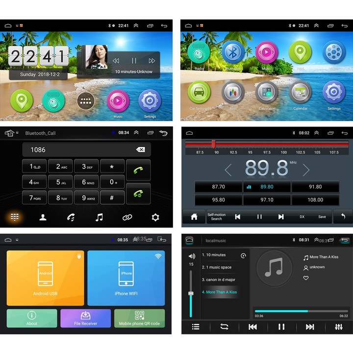 Player auto Farrot Android 13.0, 2DiN, Radio, Navigatie, GPS, Ecran 7'', Bluetooth, Touchscreen, Camera de marsarier, negro