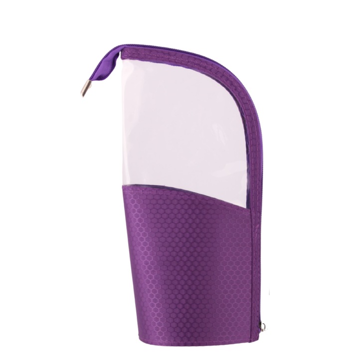 Geanta Cosmetica Pentru Femei, Cu Fermoar, Dimensiuni 25x11cm, Fabricata Din TPU/Oxford, Impermeabila, Design Modern, Ideala Pentru Calatorii Sau Geanta De Mana, Spatiu Suficient, Culoare Violet