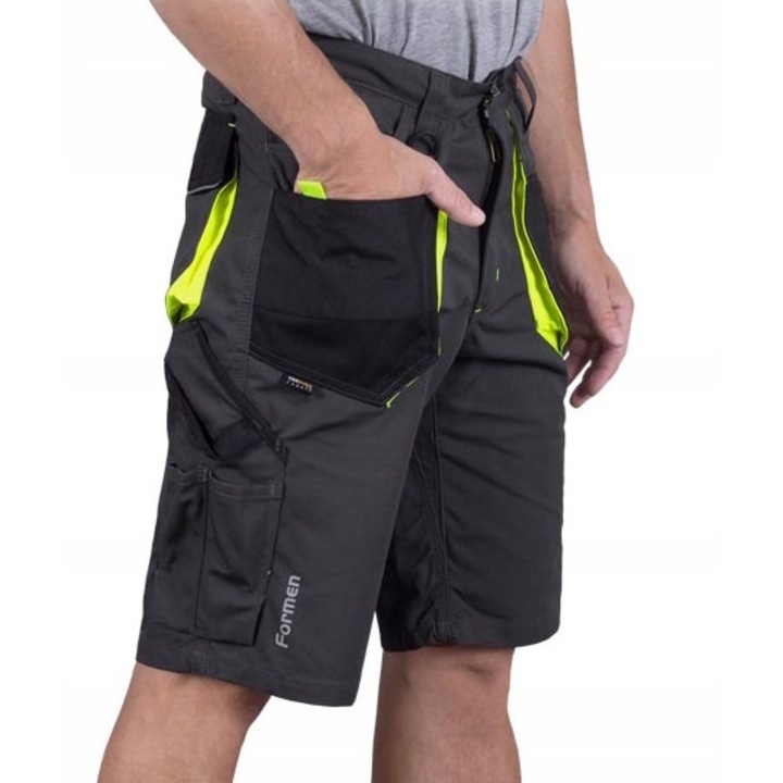 Pantaloni scurti de lucru, Leber Hollman, Poliester/Bumbac, Negru, XL