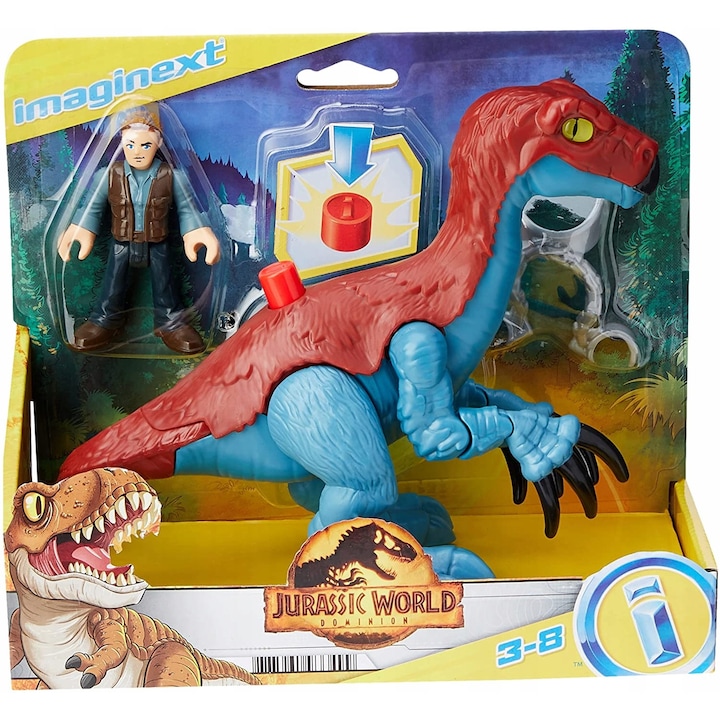 Jurassic Park dinoszaurusz figura, Imaginext, Műanyag, Többszínű