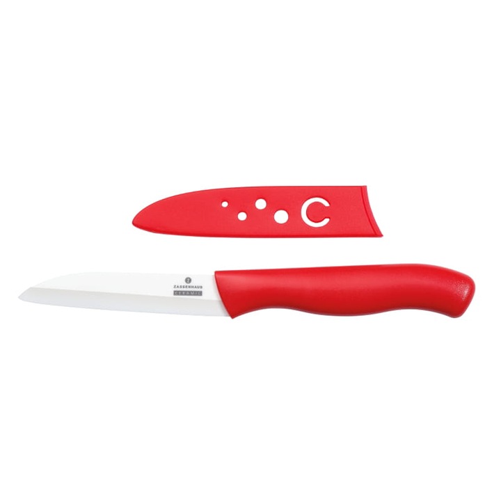 Cutit pentru legume/fructe, ZASSENHAUS, 8cm, Rosu