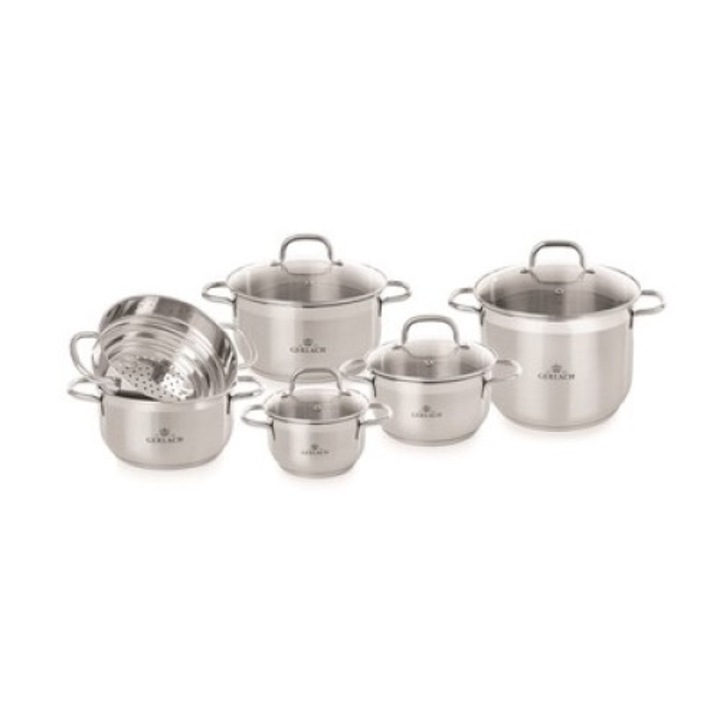 Edénykészlet, Gerlach, Rozsdamentes acél, 11 elemes, Ezüst