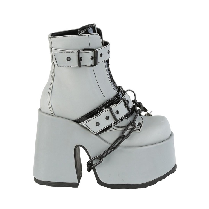 Ghete dama, Pleaser, Piele, Gri, Multicolor