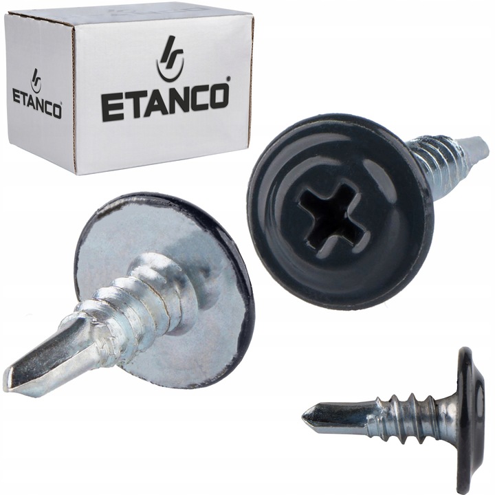 Önfúró csavarok tömítéssel, Etanco, 4, 2x13 mm, RAL 7016, 250 db