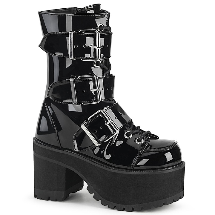 Botine dama Pleaser din piele naturala, Negru