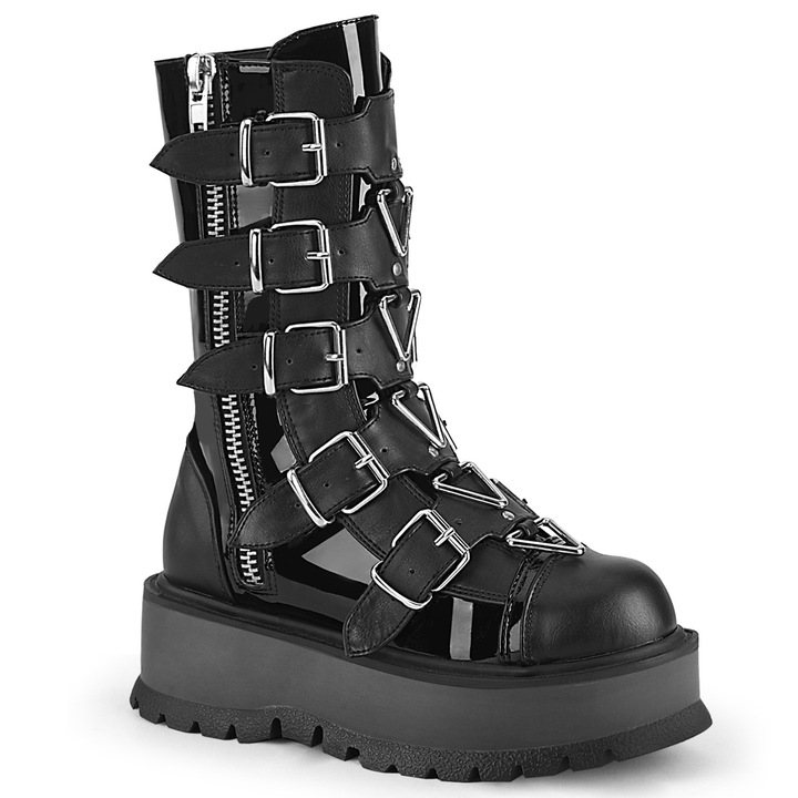 Ghete dama, Pleaser-Piele naturala, Negru