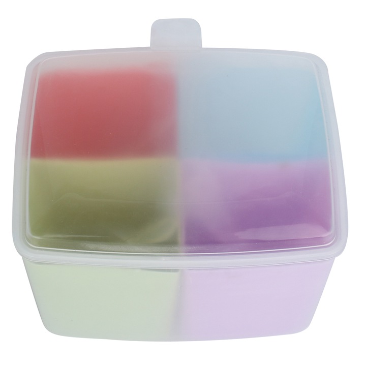 Jormftte fűszertartó doboz, 4 rekeszes, környezetbarát, kompakt, többszínű