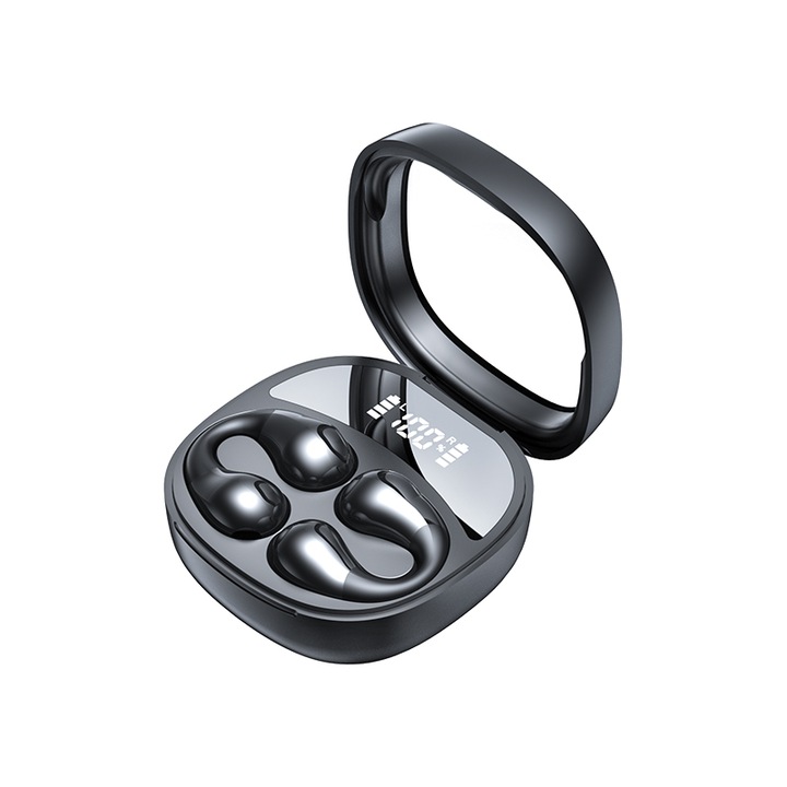 Bluetooth Touch Wireless 5.3 fejhallgató, SIHOiSi, JR01 modell, digitális kijelző, fekete