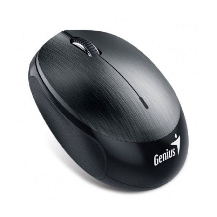 Mouse optic Bluetooth, Genius, NX-9000BT V2, 1200 dpi, senzor BlueEye, baterie incorporata, Gri metalic