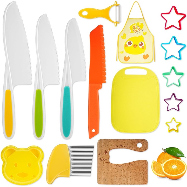 15 db-os konyhakés készlet gyerekeknek, WALALLA, Műanyag, Többszínű