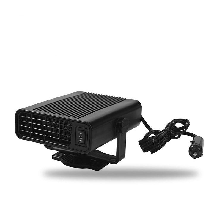 Отоплител за кола, BOMSTOM, 12V с вентилатор 2 в 1, охлаждане или отопление, 150W мощност, антизапотяване и размразяване на стъкла, черен
