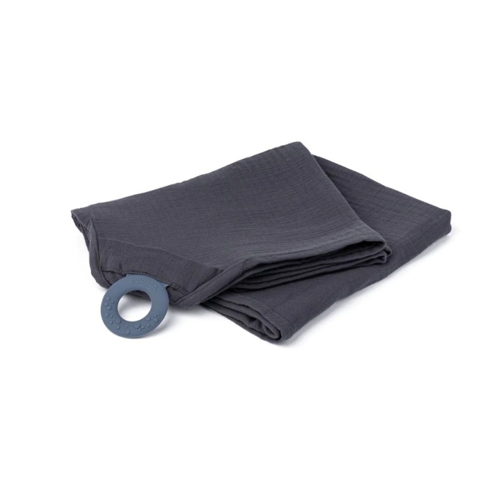 Esarfa pentru alaptat multifunctionala din bumbac organic Mom’n Play Grey, Doomoo