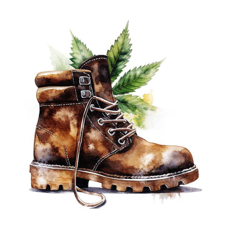 Set 5 bucati, Sticker decorativ, Gheata cu frunza de canabis, Rezistent la apa, NO13906, 6 cm, Multicolor