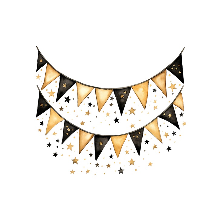 Set 5 bucati, Sticker decorativ, Ghirlande festive, Rezistent la apa, NO12651, 6 cm, Multicolor