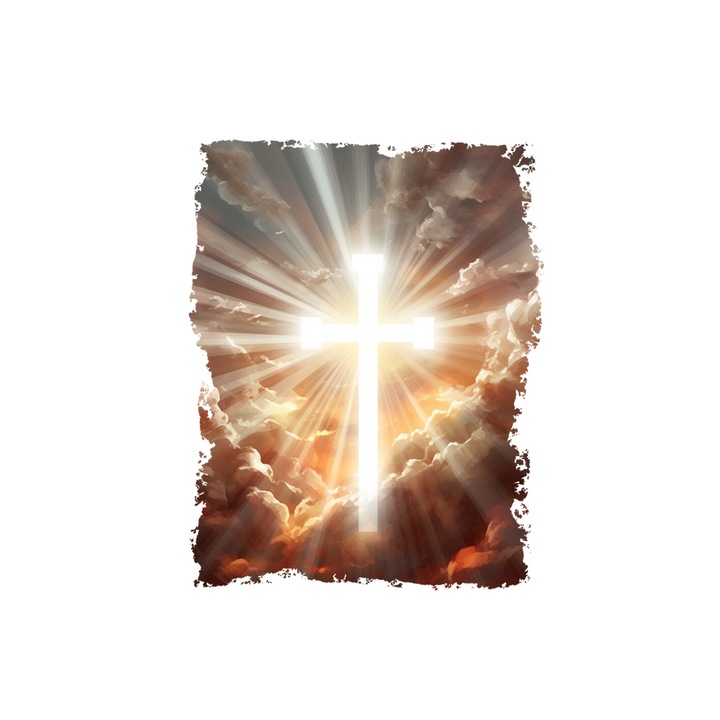 Set 5 bucati, Sticker decorativ, Crucea cereasca, Rezistent la apa, NO10929, 6 cm, Multicolor