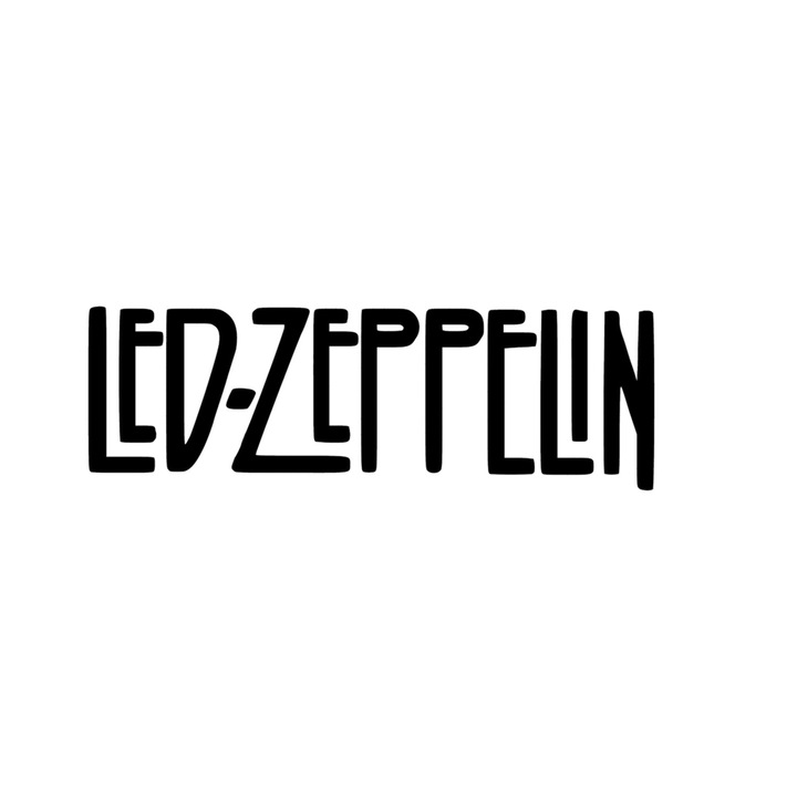 Set 5 bucati, Sticker decorativ, Led Zeppelin Logo, Rezistent la apa, NO13051, 6 cm, Multicolor
