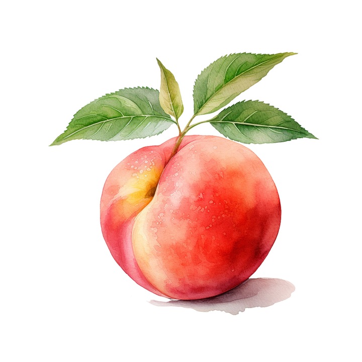 Set 5 bucati, Sticker decorativ, O piersica cu frunze, Rezistent la apa, NO16546, 6 cm, Multicolor