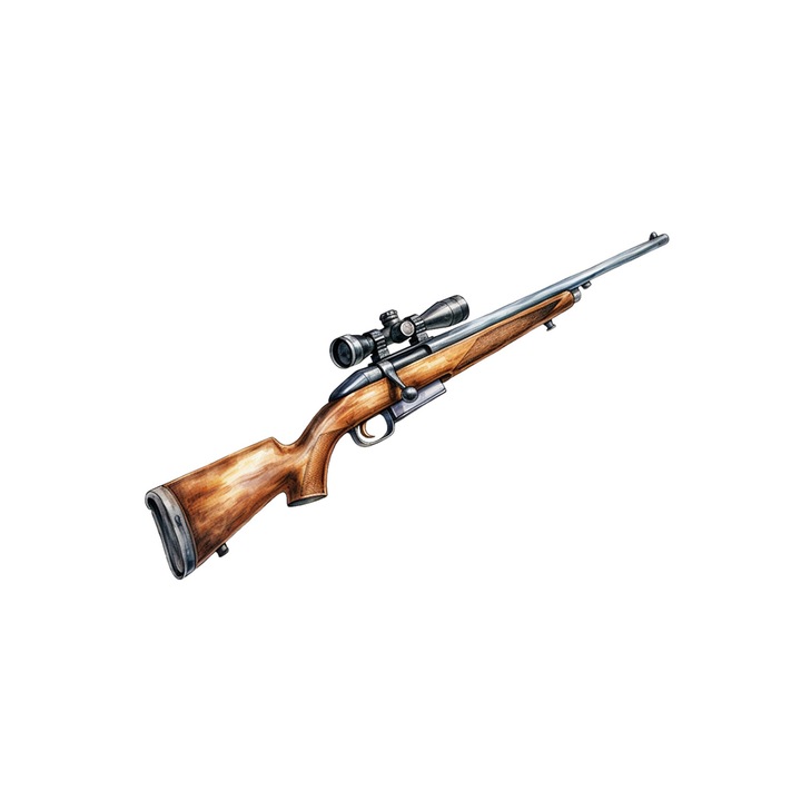 Set 5 bucati, Sticker decorativ, Pusca cu luneta, Rezistent la apa, NO15275, 6 cm, Multicolor