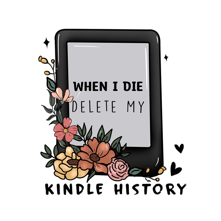 Комплект от 5 части, Декоративен стикер, When I Die Delete My Kindle History, Водоустойчив, NO13233, 6 см, Многоцветен