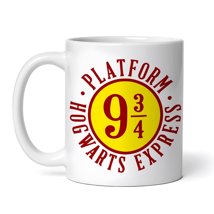 Керамична чаша, Платформа Хари Потър 9 на 3 на 4 Hogwarts Express, NO10412, 330 мл, Многоцветна