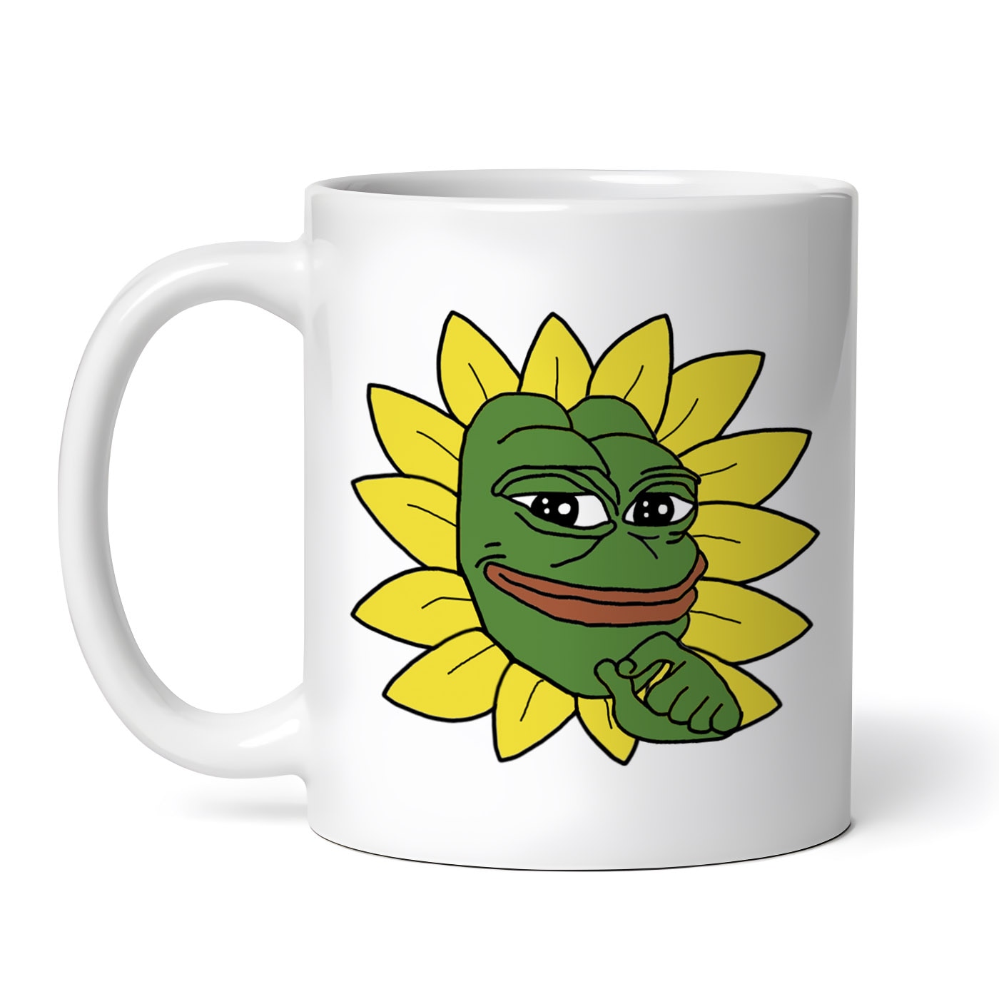 Cana ceramica, Meme Pepe the Frog buna dimineata soare ganditor