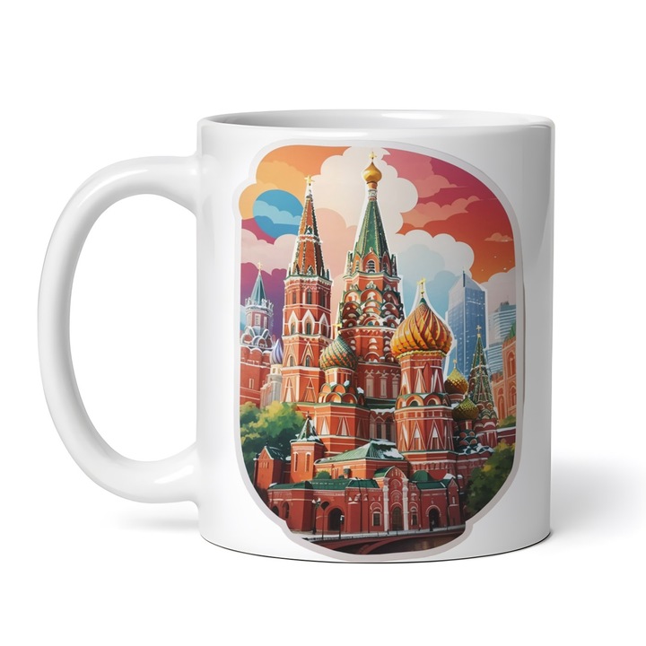 Керамична чаша, Червен площад Москва, NO8577, 330 ml, многоцветна