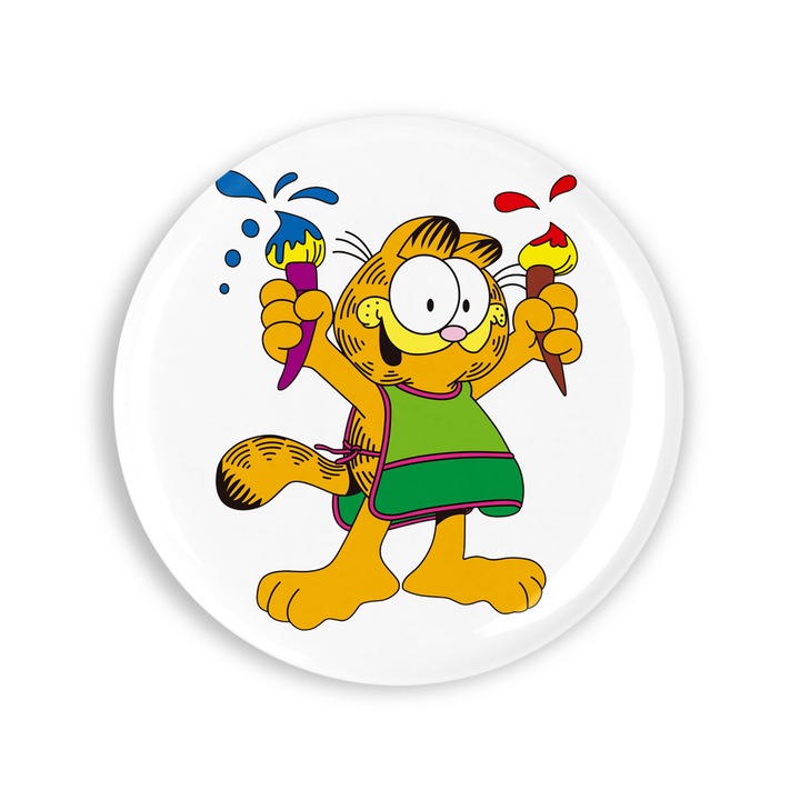 Set 4 insigne, Garfield pictor, NO10230, Metal, 44 mm, Multicolor