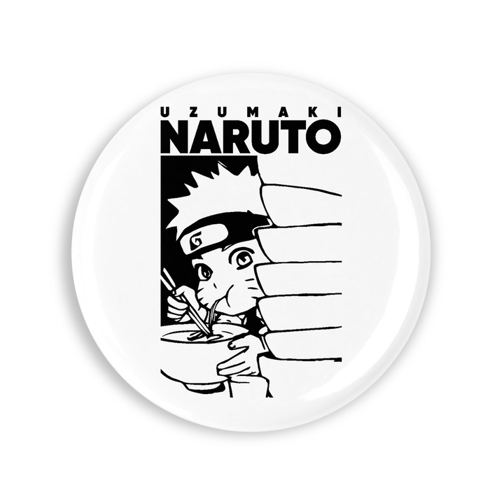 Set 4 insigne, Naruto Uzumaki Anime, NO11054, Metal, 44 mm, Multicolor