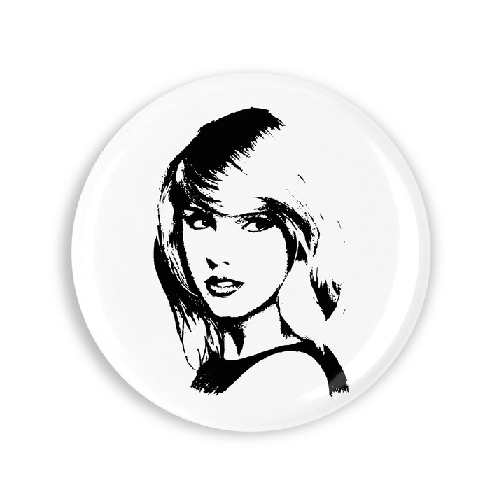 Set 4 insigne, Taylor Swift portret, NO2684, Metal, 44 mm, Multicolor