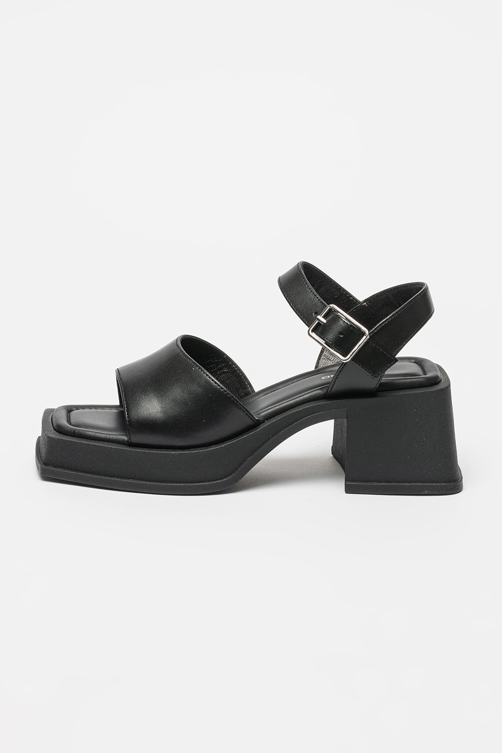Vagabond Shoemakers, Sandale de piele cu toc masiv Hennie, Negru, 39