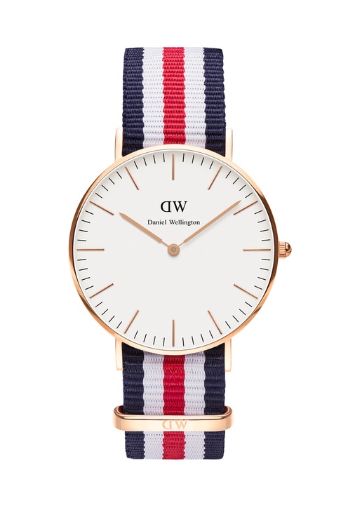 Daniel Wellington Ceas auriu rose cu curea in dungiwdqfxz, Alb, Alb/Rosu/Bleumarin