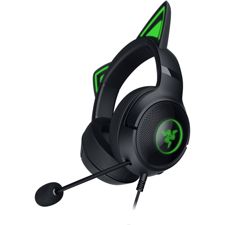 Слушалки Gaming Razer Kraken Kitty V2, USB Type A, Черен