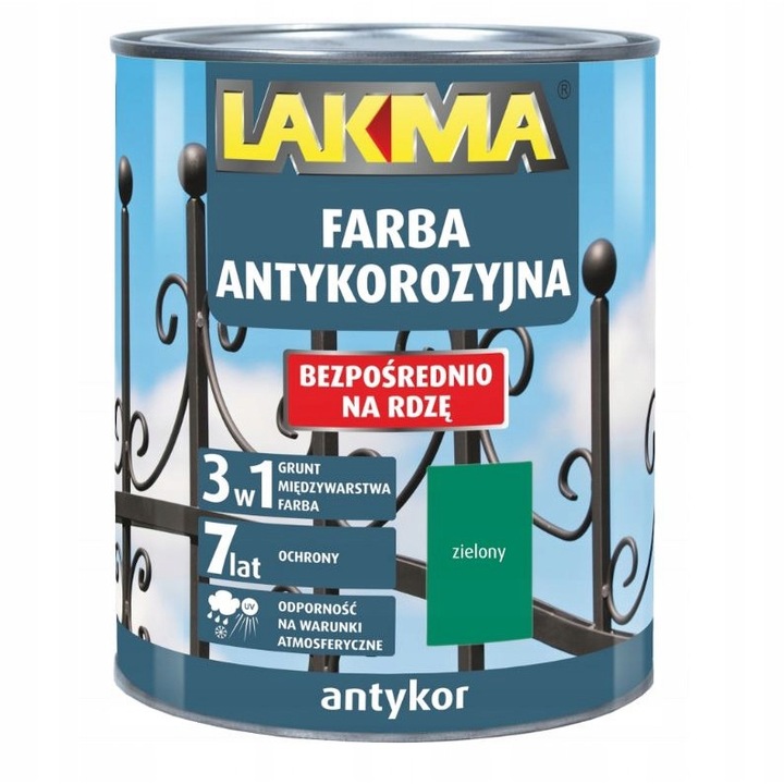 Vopsea anticoroziva , Lakma, Verde inchis, 0.75L