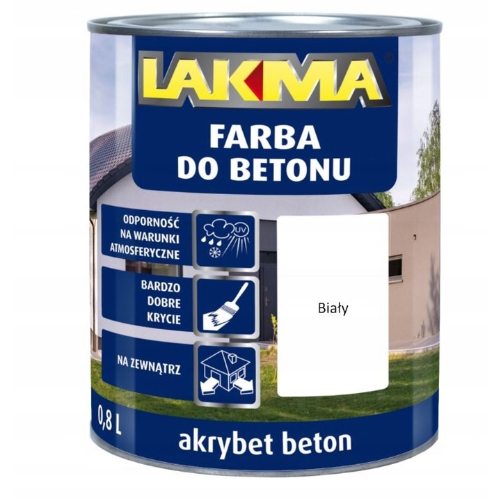 Vopsea pentru beton, Lakma, 0.8 l, Alb