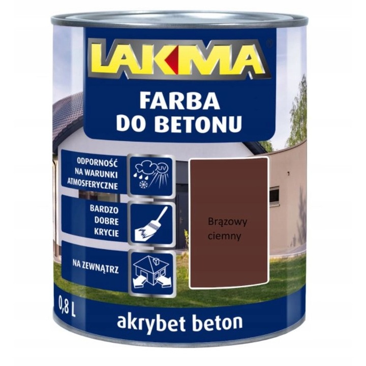 Vopsea pentru beton, Lakma, 0.8 l, Maro inchis