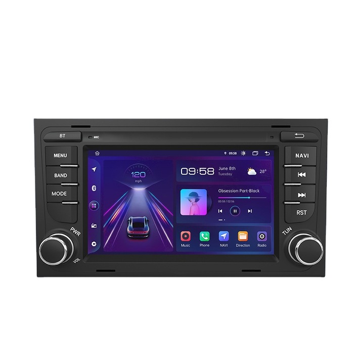 Navigatie JunSun Android 2gb carplay Audi A4 B6, B7 2000 - 2008, gps, wifi, bluetooth, android auto