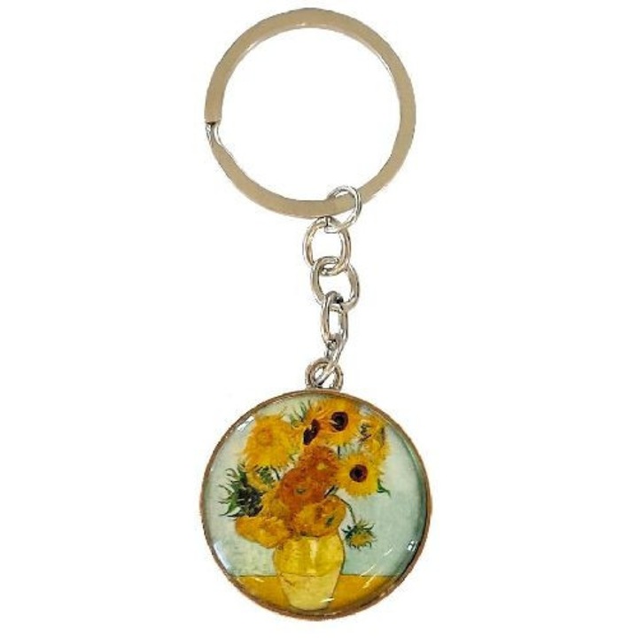 Kulcstartó fémkarika egyoldalas, Van Gogh: Napraforgók