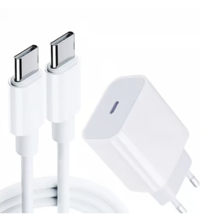 iPhone 15/Pro/Pro Max/ telefonnal kompatibilis töltő, 35W gyorstöltés, fehér/szürke