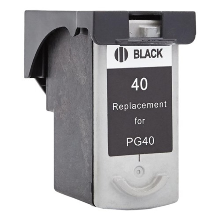 Tintapatron Kompatibilis PG-40 PG40 fekete, 18 ml, CANON FAX JX200 FAX JX510P MULTIPASS 450 MULTIPASS MP150 MULTIPASS MP160 MULTIPASS MP170 PIXMA IP 1200 PIXMA IP 1300 PIXMA IP 1600 PIXMA IP 1700 PIXMA IP 1800 PIXMA IP 1900 PIXMA IP 2200 PIX